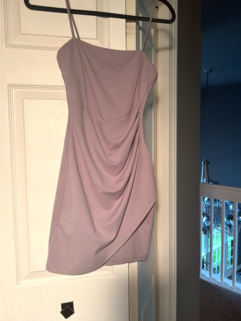 Windsor Lilac Spaghetti-Strap Draped Mini Dress
